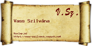 Vass Szilvána névjegykártya